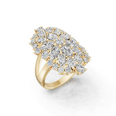 10K Gold Semi Mount Ring Setting Round Ro 6x4mm Moissanite Accent Syz Jewelry