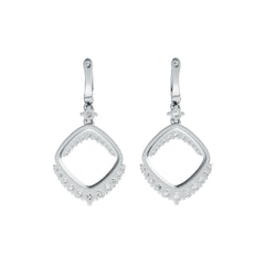 Sterling Silver Kite Drop Earrings with White Topaz or Moissanite DHJ