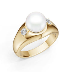14K Gold Semi Mount Ring Setting Round Ro 8x8mm Diamond Accent Syz Jewelry