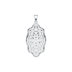 18K Gold Semi Mount Pendant Setting Oval OV 6X4mm Diamond Accent DHJ