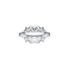 18K Gold Semi Mount Ring Setting Oval OV 4X3mm with White Topaz Diamond Accent DHJ