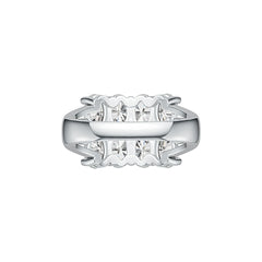 18K Gold Semi Mount Ring Setting Oval OV 6X4mm with White Topaz Diamond Accent DHJ