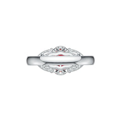 Platinum Semi Mount Ring Setting Oval OV 10X8MM with Diamond Accent DHJ
