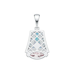 10K Gold Semi Mount Pendant Setting Cab 11X7mm Marquise MQ 12X6mm Moissanite Accent DHJ