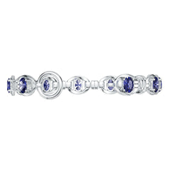 Platinum Semi Mount Bracelet Setting Round Ro 7x5mm Syz Jewelry