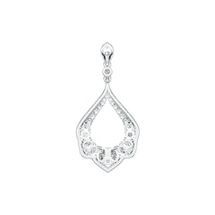 14K Gold Semi Mount Pendant Setting Oval OV 6X4mm Diamond Accent DHJ