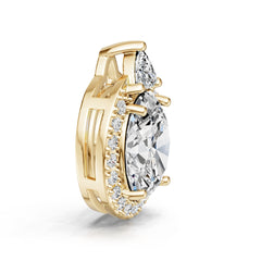 Platinum Semi Mount Pendant Setting Oval Ov 11x9mm Diamond Accent Syz Jewelry