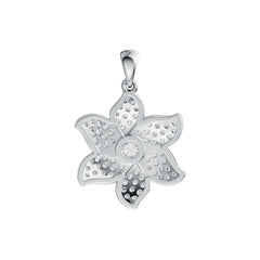 Sterling Silver Semi Mount Pendant Setting Round RD 4x4mm Flower Theme DHJ