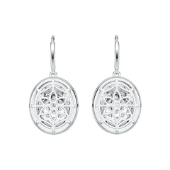 14K Gold Dangling Cluster Earrings with or Moissanite Diamond Accent DHJ