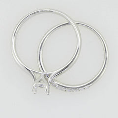 18K Gold Semi Mount Ring Setting Round RD 5x5mm Diamond Accent Syzjewelry