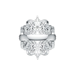 10K Gold Semi Mount Ring Setting Round RD 3x3mm Moissanite Accent DHJ