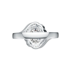 18K Gold Semi Mount Ring Setting Oval OV 8X10mm Floral Theme w/ Diamond Accent DHJ