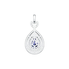 Sterling Silver Semi Mount Pendant Setting Pear PE 10X7mm Double Halo Syzjewelry