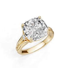 Sterling Silver Semi Mount Ring Setting Cushion CU 11X11mm White Topaz Accents Syzjewelry