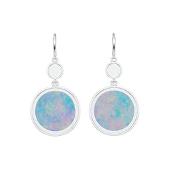 Sterling Silver Semi Mount Earrings Setting Round RD 24x24mm Circle Drop Earrings DHJ