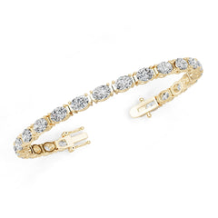 10K Gold Semi Mount Bracelet Setting Round Ro 5x5mm Syz Jewelry