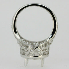 Platinum Semi Mount Ring Setting Oval OV 11x9mm Art Deco Style Syzjewelry