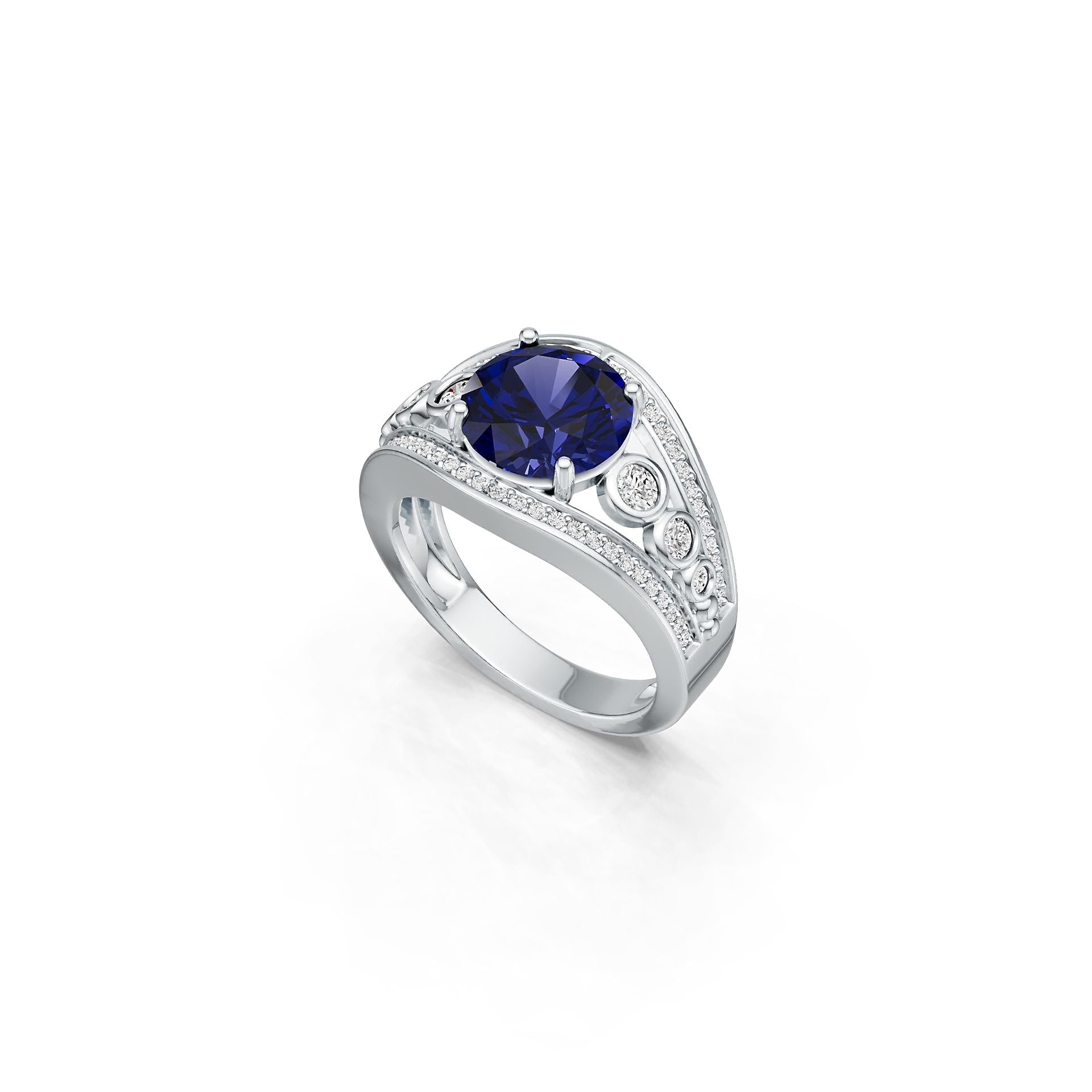 Sterling Silver Semi Mount Ring Setting Round RD 10x10mm Syzjewelry