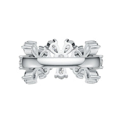 Platinum Ring Flower Theme with or Moissanite Diamond Accent DHJ