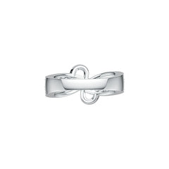 Platinum Ring Bow Crossover Theme with or Moissanite Diamond Accent DHJ