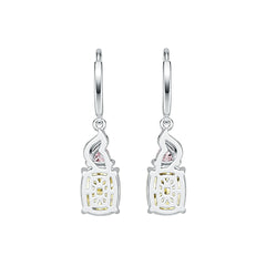 18K Gold Semi Mount Earrings Setting Cushion CU 9X7mm TRI 4X4mm Diamond Accent DHJ