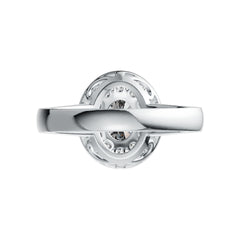 Platinum Semi Mount Ring Setting Oval OV 8X6mm Double Halo Diamond Accent DHJ