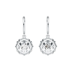 18K Gold Semi Mount Earrings Setting Round RD 6x6mm Diamond Accent DHJ