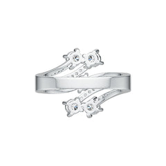 14K Gold Semi Mount Ring Setting Round RD 4x4mm Diamond Accent DHJ