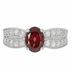 14K Gold Semi Mount Ring Setting Oval OV 8x6mm White Topaz Diamond Accent DHJ