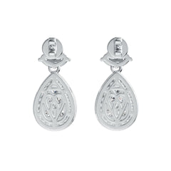 14K Gold Earrings Cluster Pear-Shaped with White Topaz or Moissanite Diamond Accent DHJ