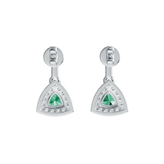 10K Gold Semi Mount Earrings Setting Trillion TL 4X4mm Moissanite Accent DHJ