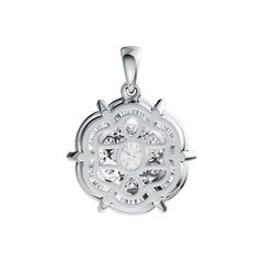 Sterling Silver Semi Mount Pendant Setting Round RD 6x6mm with White Topaz DHJ