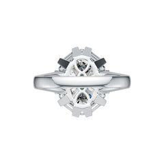 18K Gold Semi Mount Ring Setting Oval OV 14X10mm with Diamond Accent DHJ