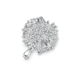 Platinum Semi Mount Pendant Setting Pear PE 5X4mm Diamond Accent DHJ