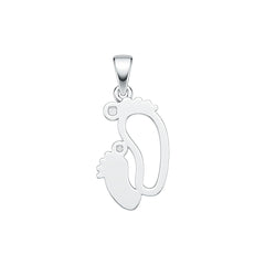 Sterling Silver Semi Mount Pendant Setting Round RD 2x2mm Mom and Baby Feet Pendant DHJ