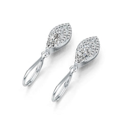 10K Gold Semi Mount Earrings Setting Marquise MQ 8X4mm Moissanite Accent DHJ