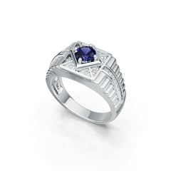Men's Sterling Silver Semi Mount Ring Setting Round RD 6x6mm DHJ