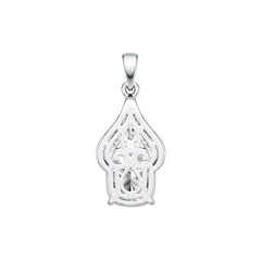 10K Gold Semi Mount Pendant Setting Cushion CU 11X9mm Moissanite Accent DHJ