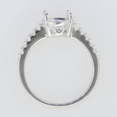 18K Gold Semi Mount Ring Setting Oval OV 10x8mm Accent White To Diamond Accent Syzjewelry