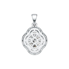 14K Gold Semi Mount Pendant Setting Oval OV 12X10mm Halo Diamond Accent DHJ