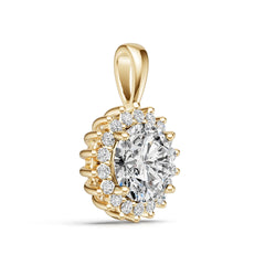 Platinum Semi Mount Pendant Setting Round Ro 6x6mm Syz Jewelry