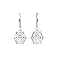 14K Gold Semi Mount Earrings Setting Oval OV 7X5mm with White Topaz Diamond Accent DHJ