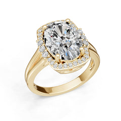 10K Gold Semi Mount Ring Setting Oval Ov 15x11mm Moissanite Accent Syz Jewelry