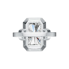 Sterling Silver Semi Mount Ring Setting Emerald OCT 14x8mm Halo White Topaz Syzjewelry