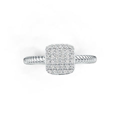 14K Gold Semi Mount Ring Setting Round RD 1.5mm Diamond Accent DHJ