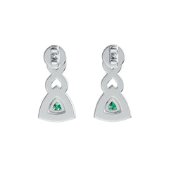 Sterling Silver Semi Mount Earrings Setting Trillion TL 4X4mm with White Topaz DHJ