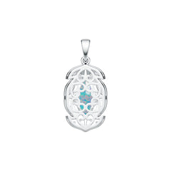 Sterling Silver Semi Mount Pendant Setting Oval OV 14X7mm Cabochon DHJ