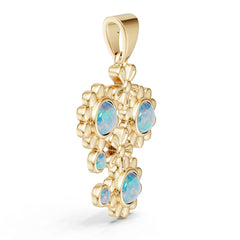 18K Gold Semi Mount Pendant Setting Round Ro 6x6mm Syz Jewelry