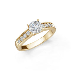 10K Gold Semi Mount Ring Setting Round Ro 6x6mm Moissanite Accent Syz Jewelry