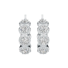 14K Gold Semi Mount Earrings Setting Round RD 5x5mm with Diamond Accent DHJ
